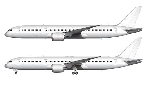 Boeing 787-9 blank illustration templates – Norebbo