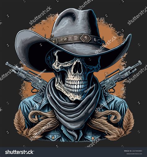 Cowboy Skull Revolver Vector Art Stock Vector (Royalty Free) 2227692883 | Shutterstock