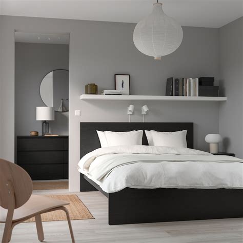 MALM Bed frame, high, black-brown, Queen - IKEA