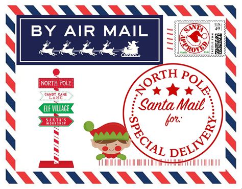 North Pole Mail Label - Etsy | Christmas lettering, Free printable ...