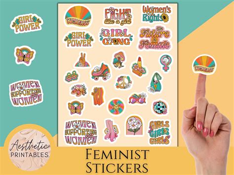 Feminist Stickers Printable Stickers Sheet Groovy Stickers - Etsy in ...