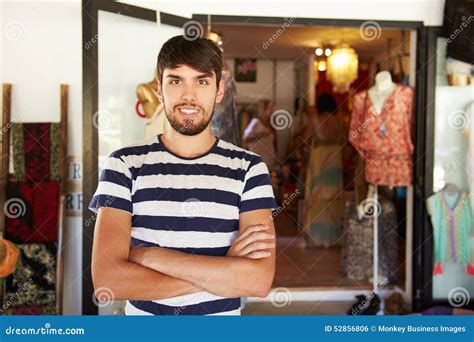 Portrait of Male Clothing Shop Owner Stock Photo - Image of exterior ...