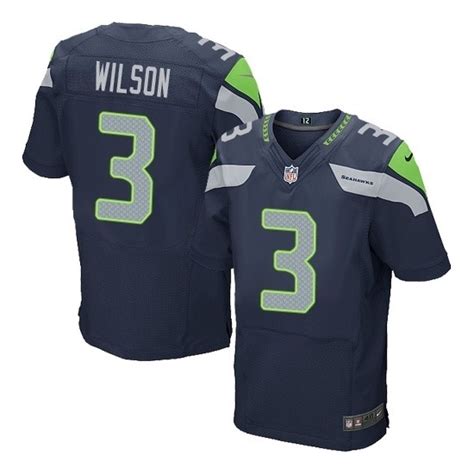 Russell Wilson Elite Steel Blue Team Color Jersey - Russell Wilson ...