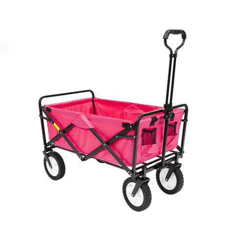 Mac Sports Collapsible Durable Folding Outdoor Garden Utility Wagon Cart, Pink - Walmart.com ...