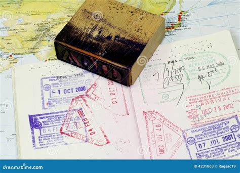 Visa Stamp on Passport stock image. Image of visa, pass - 4231863