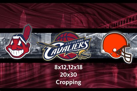 Cleveland Sports Teams Poster 2, Cleveland CAVALIERS, Cleveland INDIAN ...