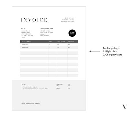 Printable Invoice Template Word Pdf - Printable Online