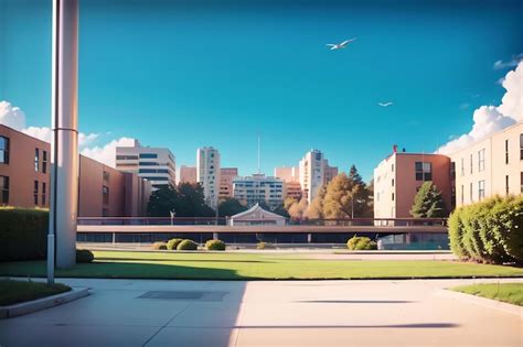 Premium AI Image | A view of the campus from the campus of the ...