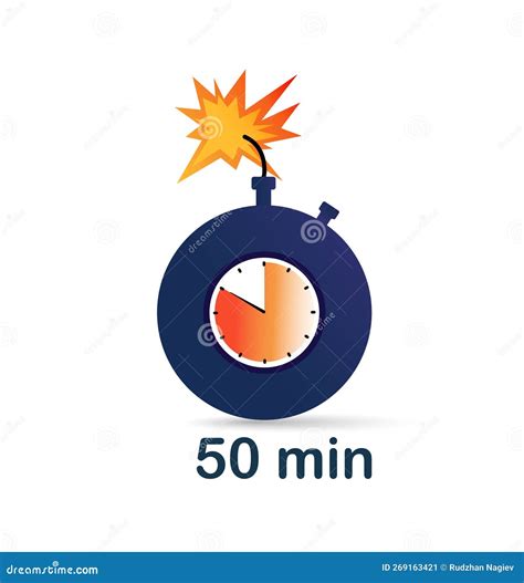 50 minute clock bomb stock vector. Illustration of orange - 269163421