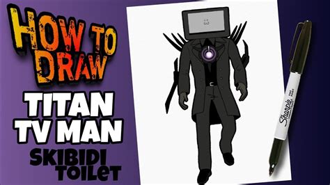 HOW TO DRAW TITAN TV MAN FROM SKIBIDI TOILET | EASY | STEP BY STEP | como dibujar a titan tv man ...