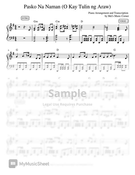 Felipe Padilla de Leon - Pasko Na Naman O Kay Tulin ng Araw (piano sheet music) Лист by Mel's ...