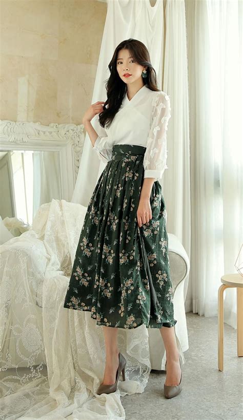 Modern Hanbok Jeogori Jacket Woman Female Korea Hanbok Dress Casual Daily White Butterfly Design ...