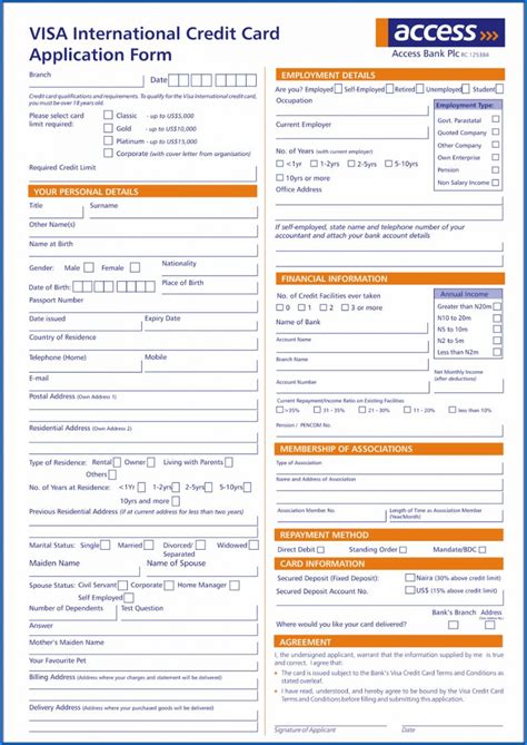 √ Free Printable Credit Card Application Form and How to Fill It