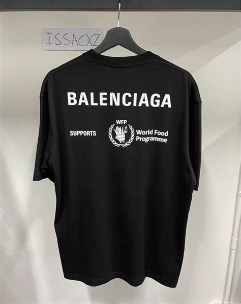 Balenciaga WFP Oversized Logo Black Tee (World Food Programme), Men's ...