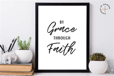 By Grace Through Faith Wall Art Printable Artwork Verse - Etsy