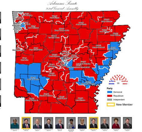 Senate District Maps (93rd General Assembly: 2021) | Arkansas GIS Office