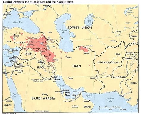 Map of Kurdish Areas in the Middle East - Full size