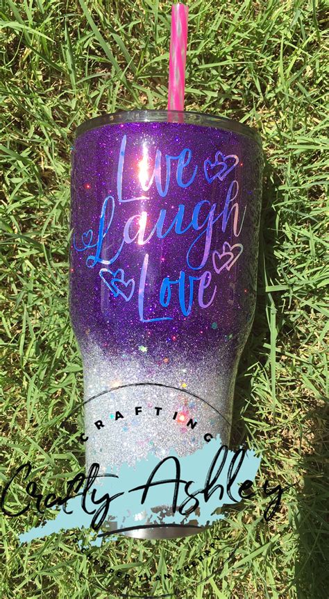 Live laugh love tumbler @CraftyAshley | Glitter cups, Custom tumblers, Painted cups