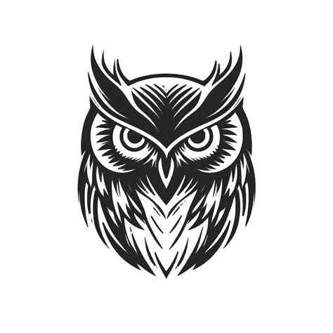 Minimalist black owl logo isolated on transparent background, created ...