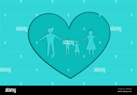 Heart Shape Paper family Love Concept. Healthy family Stock Photo - Alamy