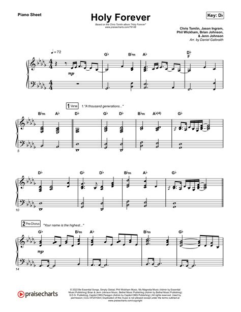 Holy Forever Sheet Music PDF (Chris Tomlin) - PraiseCharts