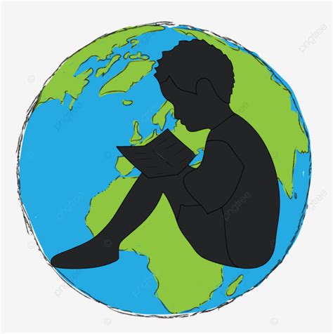 Learning Silhouette Boy Reading Book In, Bright, Drawing, Asia PNG ...