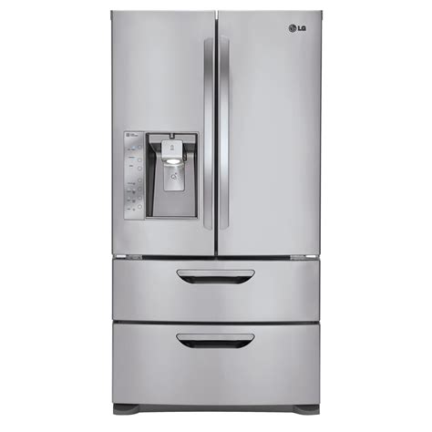 LG 31 cu. ft. French Door Bottom-Freezer Refrigerator w Dual-Freezer-Drawer - Stainless Steel ...