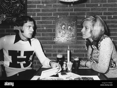 Soccer star Franz Beckenbauer talks to his wife Brigitte, photographed on the 31st of October in ...