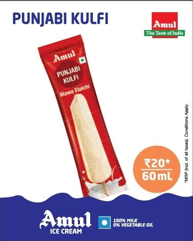 Amul Punjabi Kulfi Rupees 20 60 Ml Ad - Advert Gallery