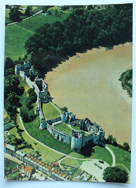 Chepstow Castle Gwent-Aerial View Colour Photo Postcard