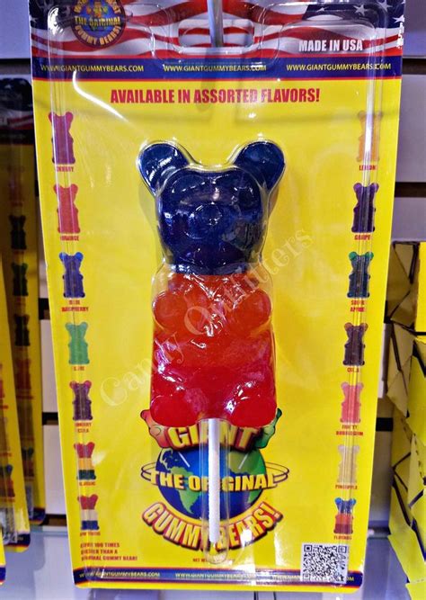 Giant Gummy Bear Lollipop Candy - Large Gummi Treat - Sweet Idea - Big ...