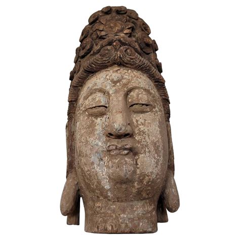 Wood Ming Dynasty Sculpture of a Deity For Sale at 1stDibs