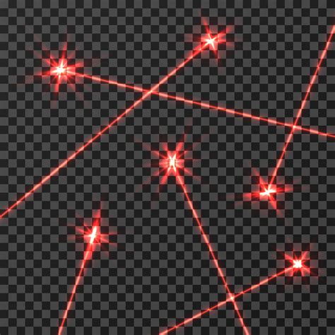 Red laser beams vector light effect isolated on transparent checkered By Microvector | TheHungryJPEG