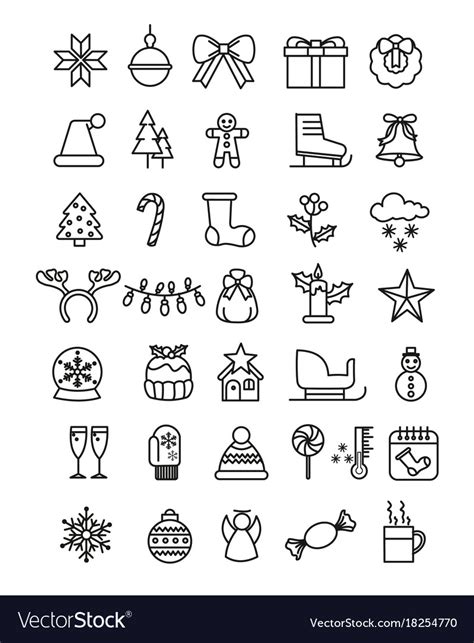 Simple set of christmas icons Royalty Free Vector Image