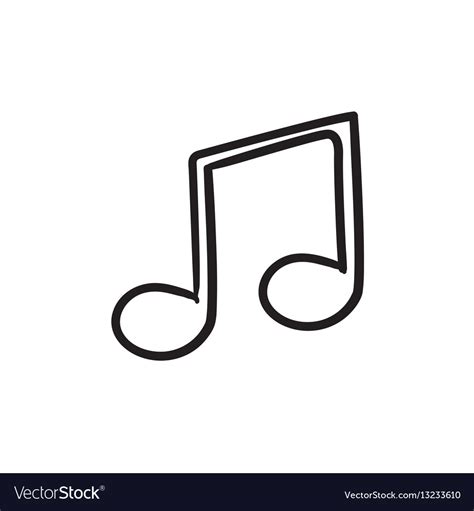 Music note sketch icon Royalty Free Vector Image