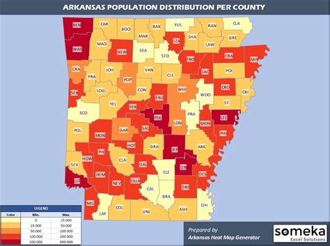 Arkansas County Map and Population List in Excel