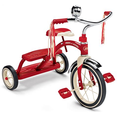 "Radio Flyer Classic Red Dual Deck Tricycle for Kids, 12"" Front Wheel ...