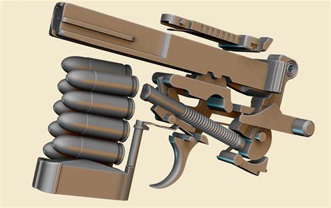 ArtStation - Mauser C96 Broomhandle - Red 9 - High Poly