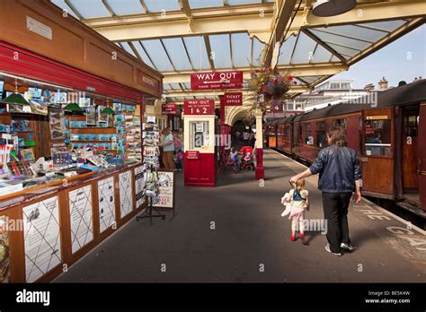 UK, England, Yorkshire, Keighley railway station, Keighley and Worth Valley Steam Railway ...