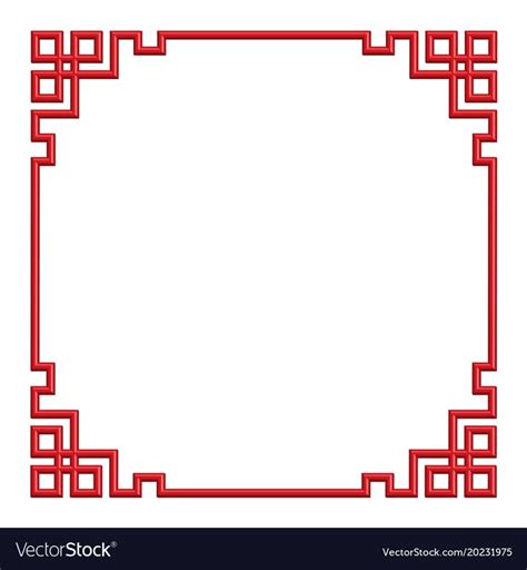 3D red chinese pattern border frame, illustration. Download a Free Preview or High Quality Adobe ...