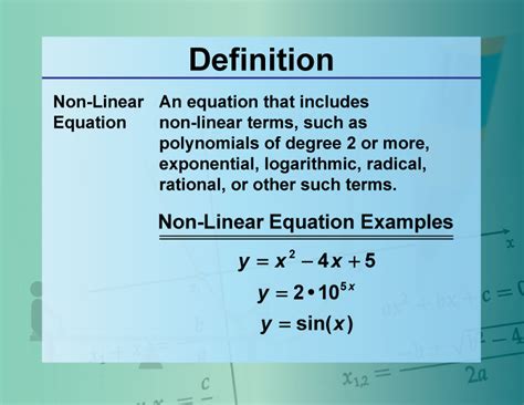 Definition--Equation Concepts--Nonlinear Equation | Media4Math