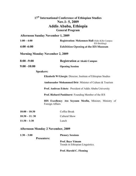 Program - Addis Ababa University