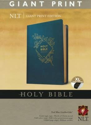 NLT Giant-Print Holy Bible--soft leather-look, teal blue (indexed ...