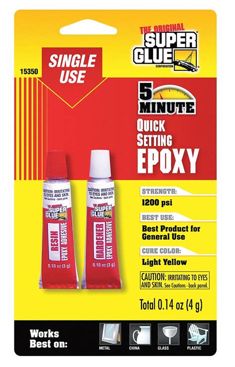 SUPER GLUE, Quick Setting Epoxy, Ambient Cured, Epoxy Adhesive - 6KWD8 ...