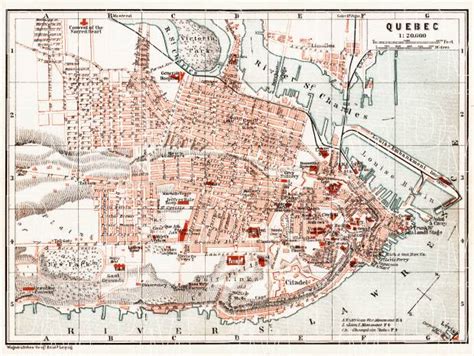 Old map of Quebec in 1907. Buy vintage map replica poster print or ...