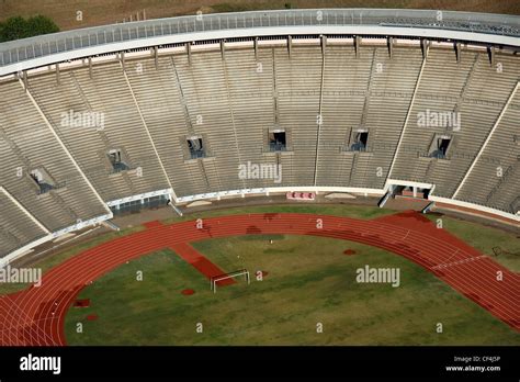 Aerial images of Zimbabwe's National Sport Stadium in Harare Stock ...