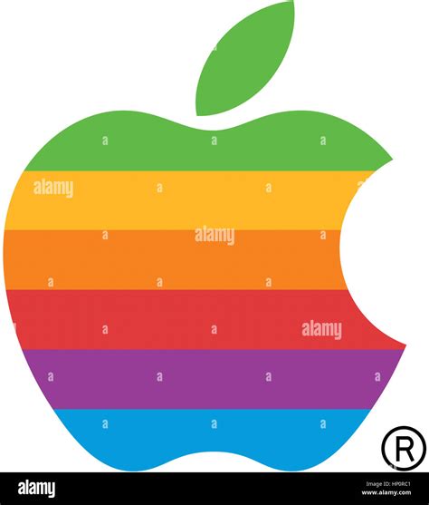 Old Apple Logo, Rainbow Stock Photo - Alamy