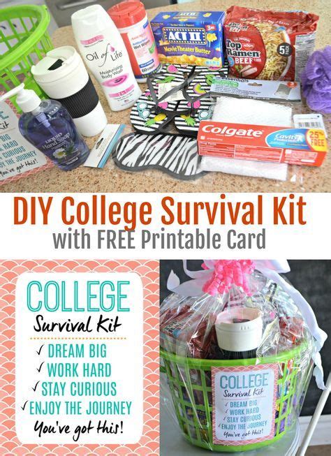 Make this DIY College Survival Kit with our free printable card! We ...