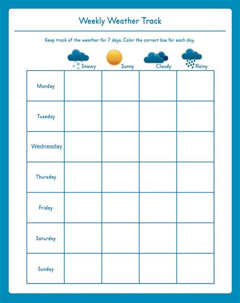 Daily Weather Chart For Kids