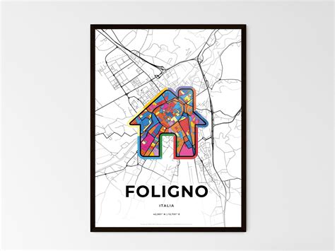 FOLIGNO ITALY minimal art map with a colorful icon. Where it all began Map Gifts, Minimal Art ...